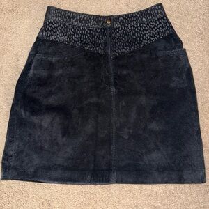 Real Leather- Bermani Black Mini Pencil